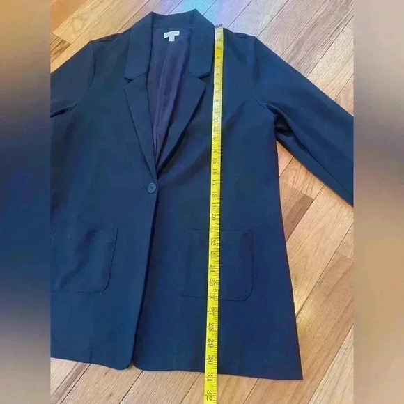 Garnet Hill Navy Blue Wool Blend Stretch Knit Blazer Jacket Women’s Size 14 - Picture 12 of 12